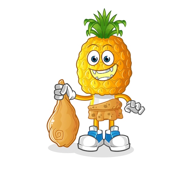 Pineapple head cartoon ancient cartoon mascot vector