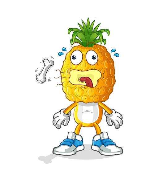 Pineapple head cartoon burp mascot cartoon vector