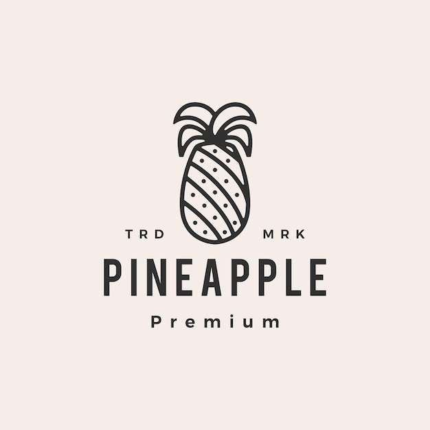 Pineapple hipster vintage logo