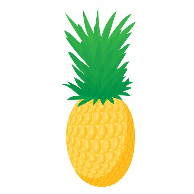 Pineapple icon in cartoon style on a white background