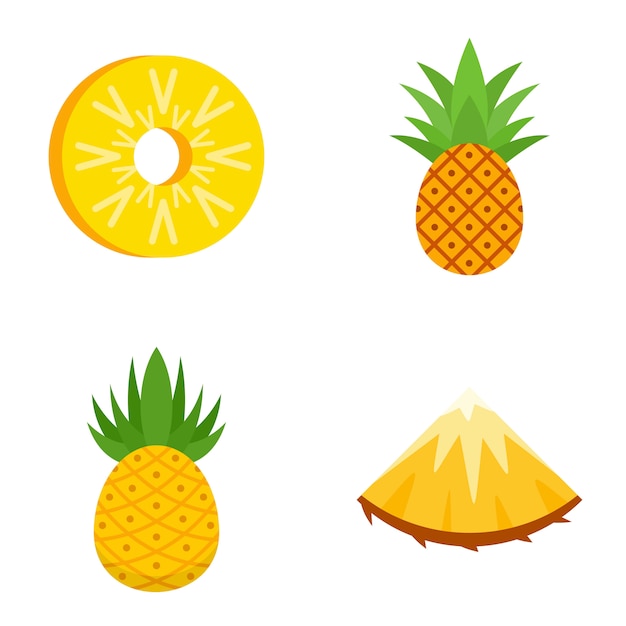 Pineapple icons set