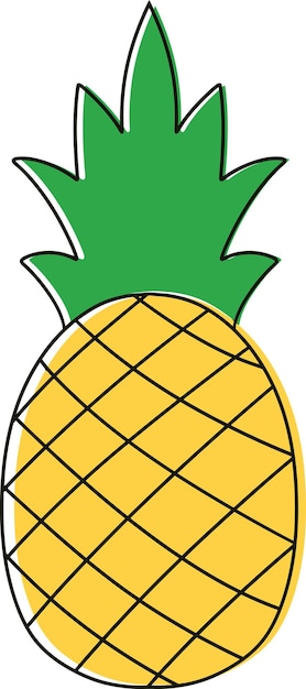 Вектор Иллюстрация ананаса. ананасовый мультяшный стиль. концепция плоских фруктов