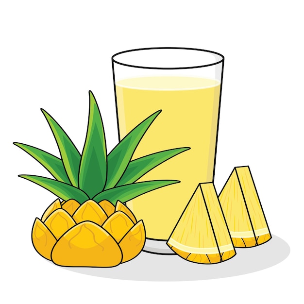 pineapple juice cartoon vector