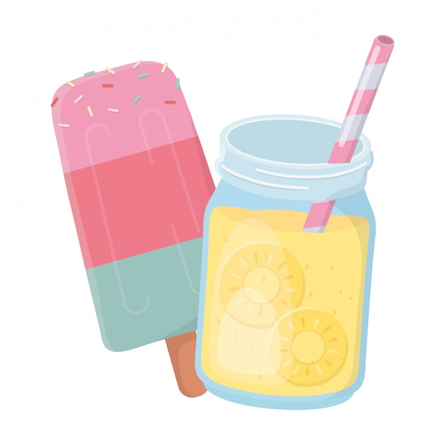 Pineapple juice and popsicle 