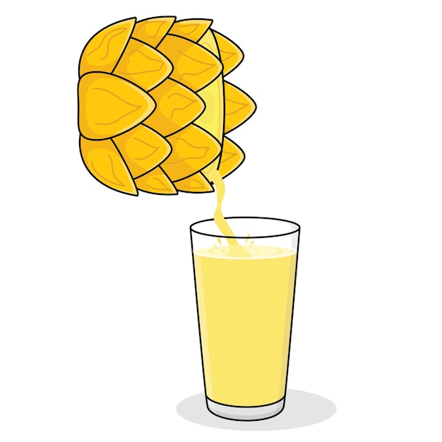 Векторный мультфильм с ананасовым соком