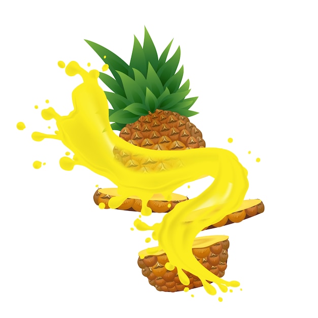 Pineapple juice with splashes