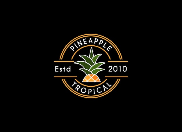 Vector pineapple logo design concept for business and branding fresh fruit logo template vector pineapple