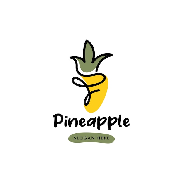 Pineapple logo design concept vector