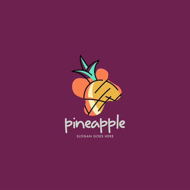 Pineapple Logo Design Concept Vector