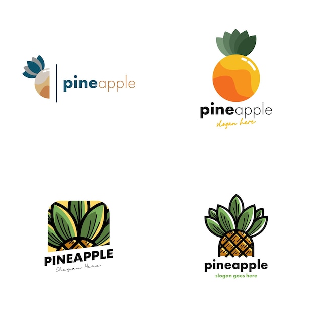 Pineapple Logo Design Concept Vector