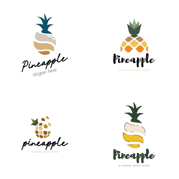 Vector pineapple logo design concept vector