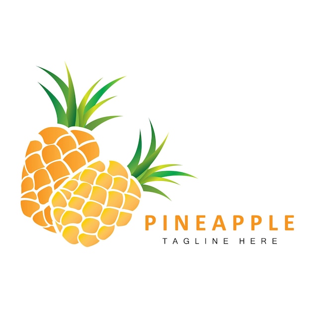 Pineapple Logo Design Fresh Fruit Vector Plantation Illustration Fruit Product Brand Label