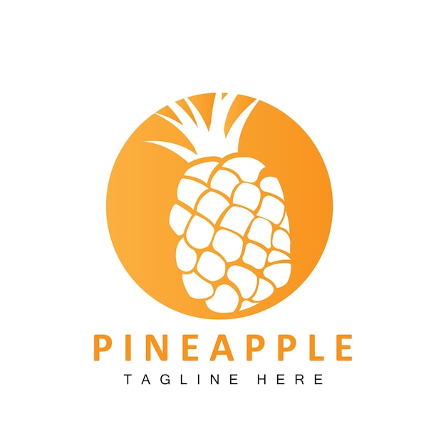 Pineapple Logo Design Fresh Fruit Vector Plantation Illustration Fruit Product Brand Label