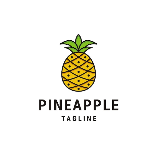 Modello di progettazione dell'icona del logo di ananas