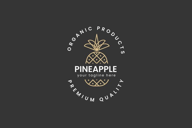 Vector pineapple logo vector icon illustration