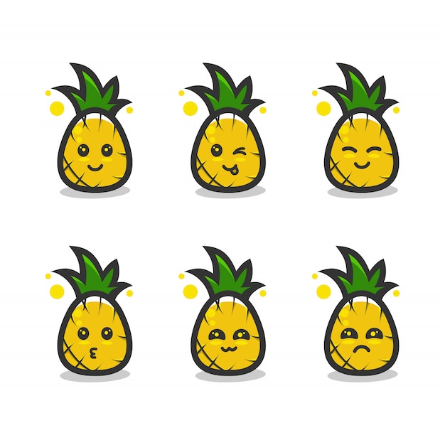 Cartone animato personaggio mascotte ananas