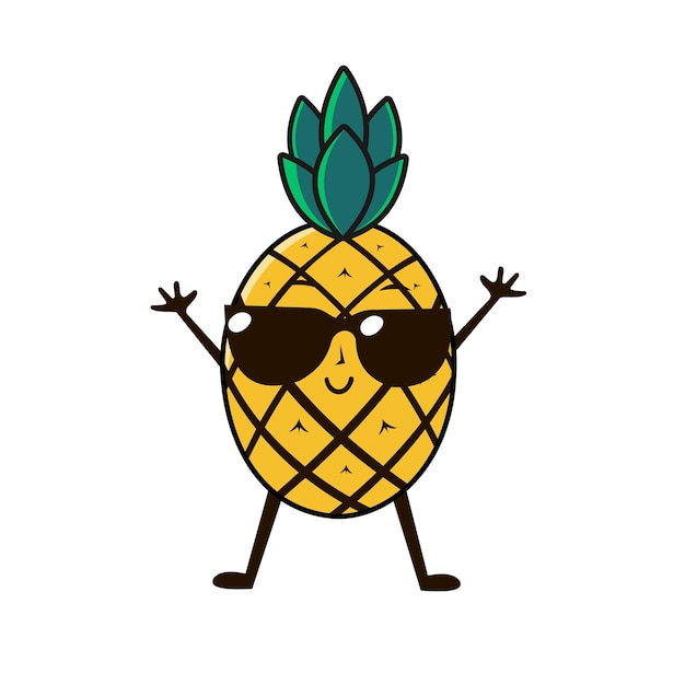 Vector pineapple mascot design