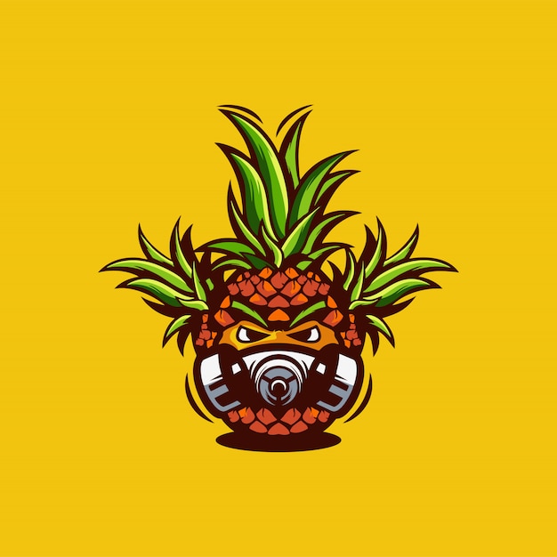 Pineapple mask logo illustration