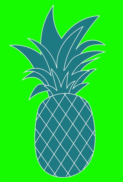 ベクトル カラフルな背景にパイナップル ライン ananas デザインと明るいフルーツ イラスト