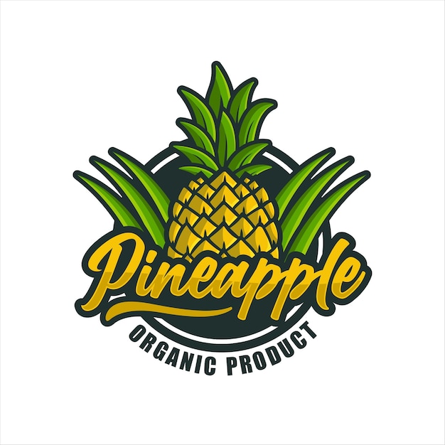 Logo premium di design del prodotto biologico di ananas