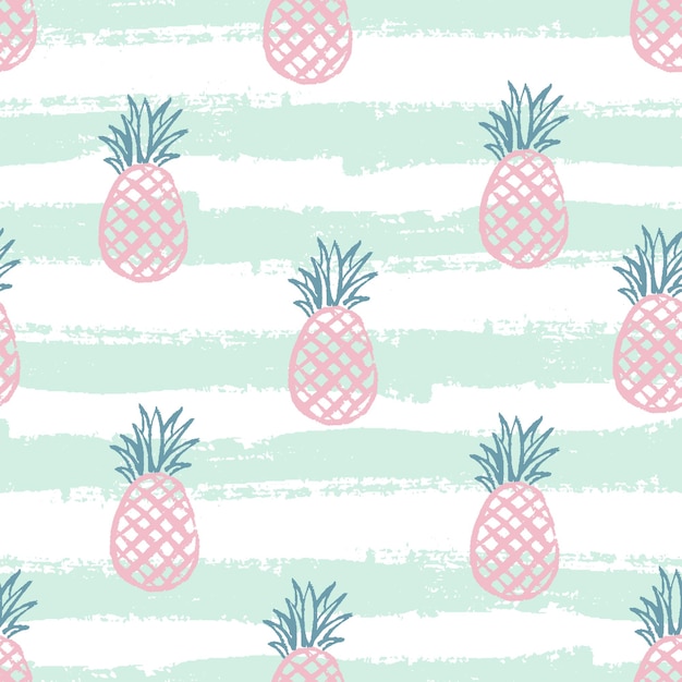 Pineapple pattern Seamless decorative background with pineapples