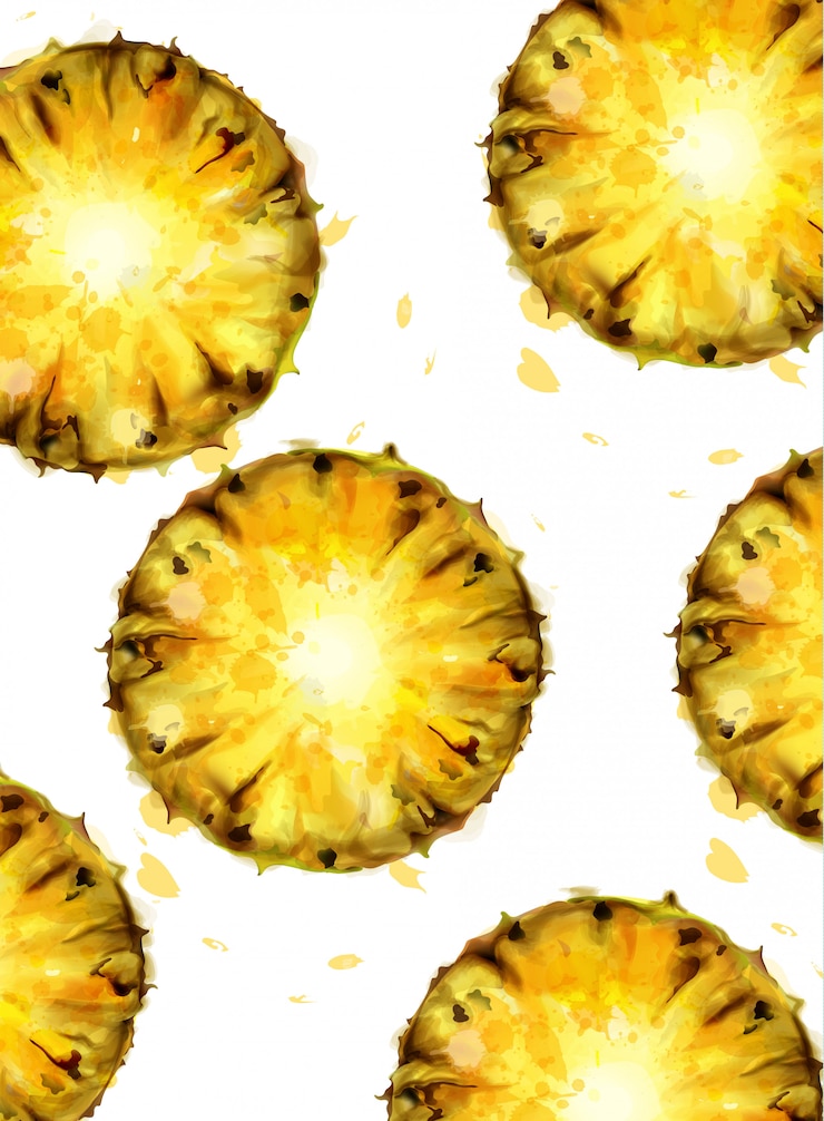 Vector pineapple pattern watercolor