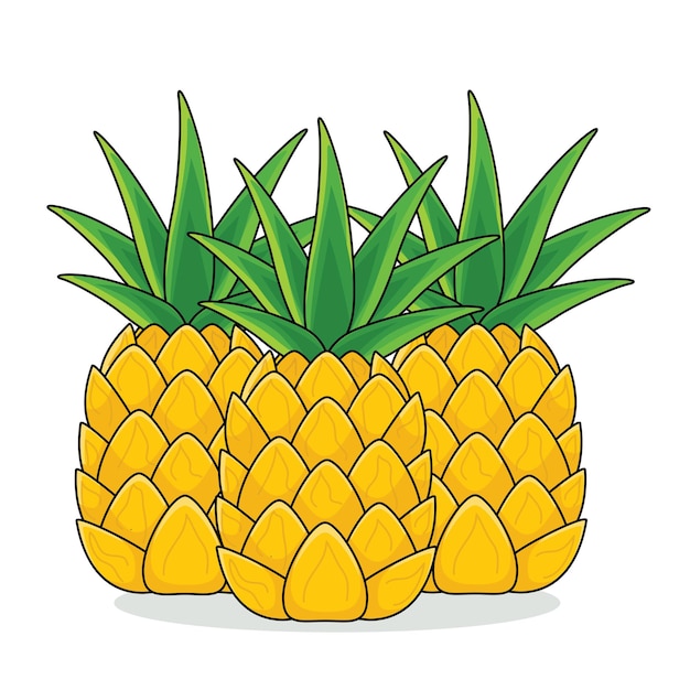 Pineapple pineapple cut pineapple slice vector cartoon