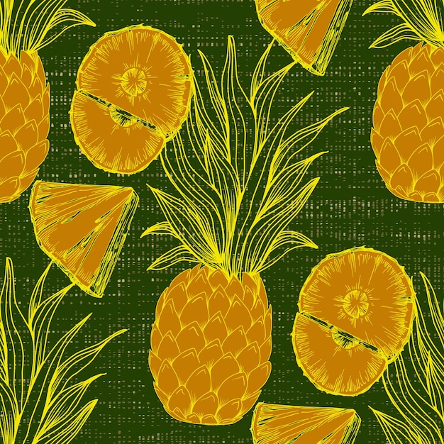 Vettore disegno senza cuciture di ananas