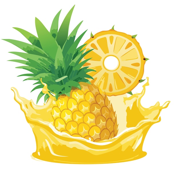 pineapple slices with a dynamic splash of juice creating a vibrant refreshing scene