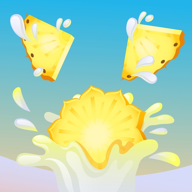 Pineapple splash vector