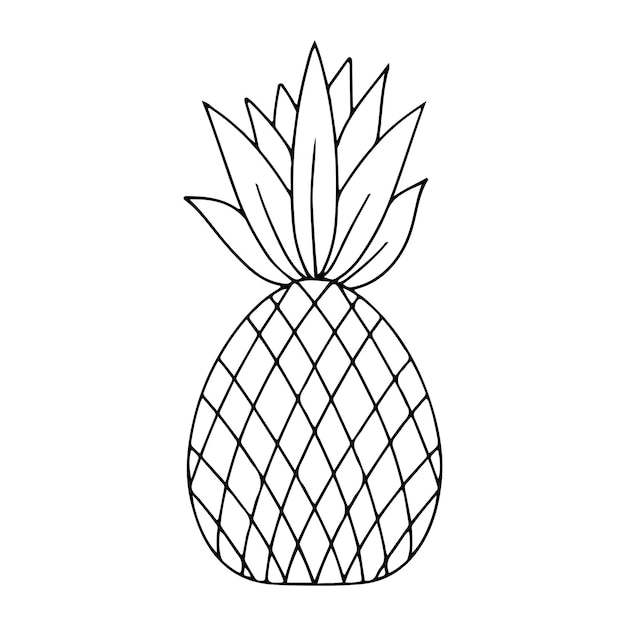 A pineapple Summer fruits Vector illustration isolated on a white background