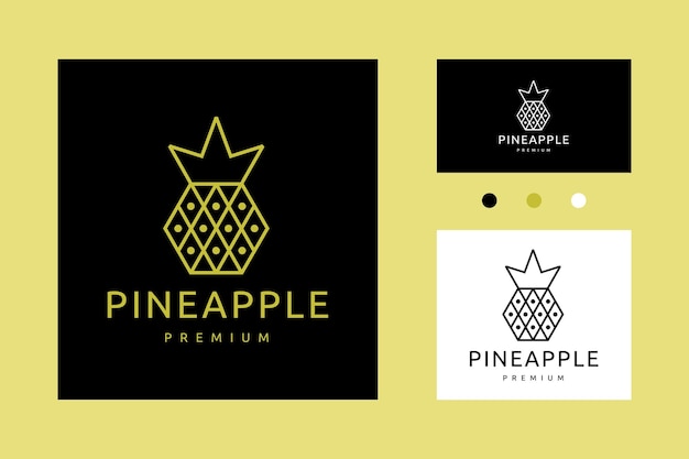 Pineapple Tropical Fruit Icon Logo Vector Design Illustration