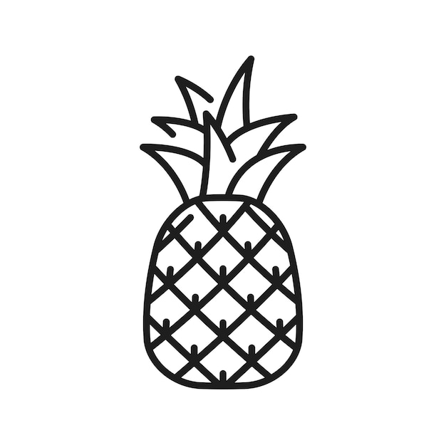 Pineapple tropical fruit isolated ananas icon