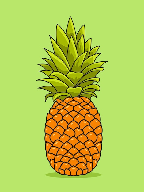 Pineapple Vector Art Illustration