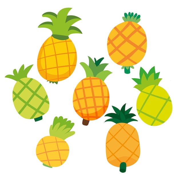Дизайн коллекции векторных ананасов