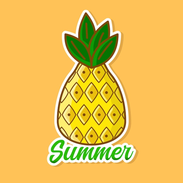 Pineapple vector illustration icon Suitable for printing on tshirts or used as stickers