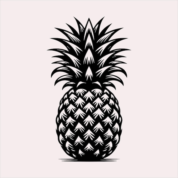 pineapple vector silhouette on a white background
