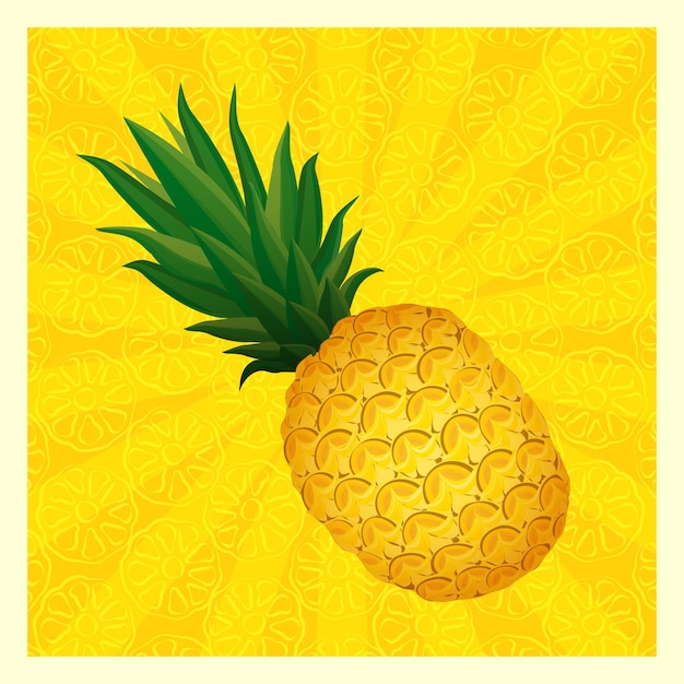 pineapple on yellow background