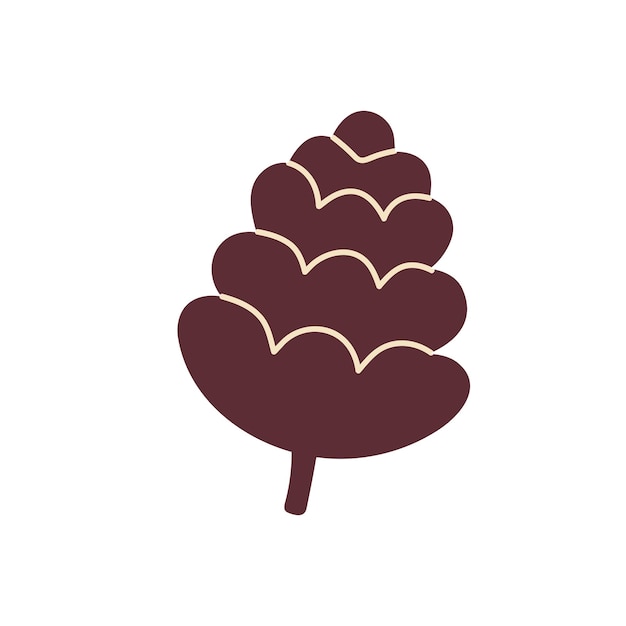 Pinecone in hand drawn style Winter symbol