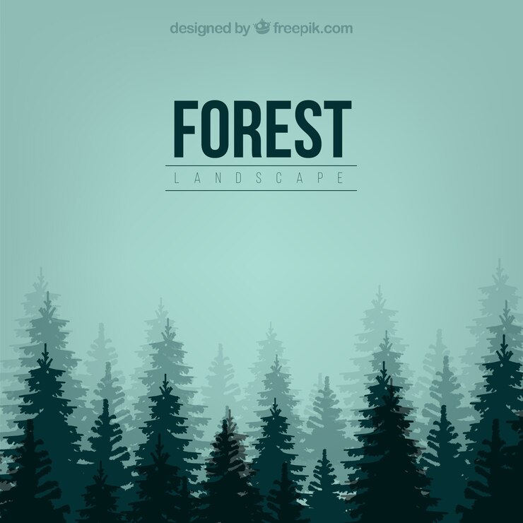 वेक्टर pines silhouettes background