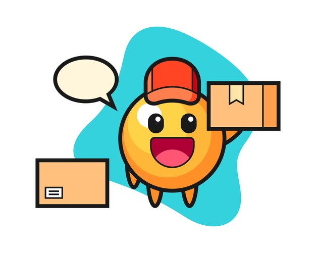 ping pong ball cartoon as a courier