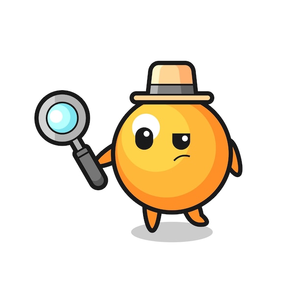 Ping pong ball detective character is analyzing a case