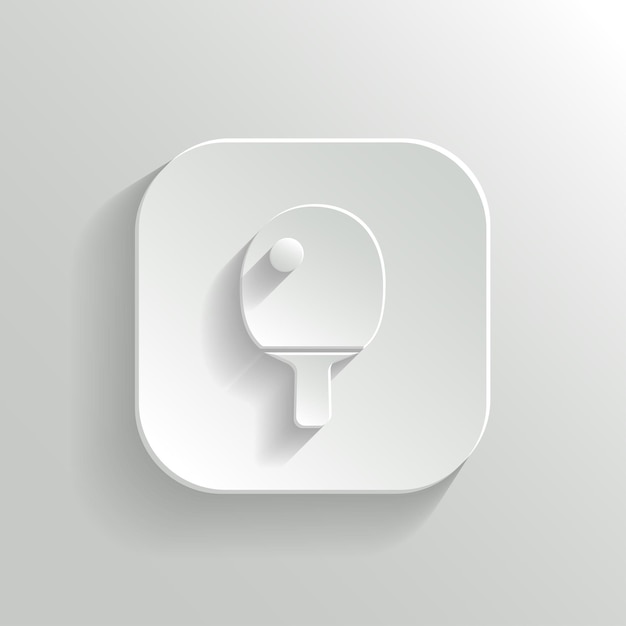 Ping pong icon vector white app button