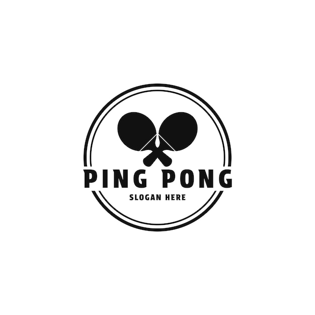 ping pong logo design concept with emblem circle