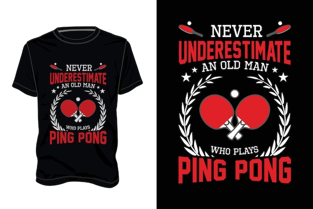 Ping pong of tafeltennis t-shirts design, hand getrokken belettering zin en kalligrafie t shirt desig