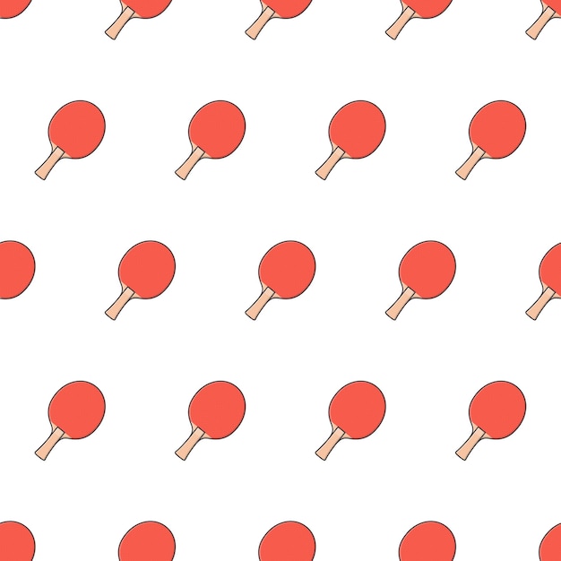 Ping pong peddels naadloze patroon op een witte achtergrond. tennis sport thema vectorillustratie