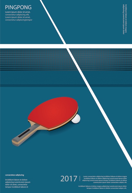 Ping pong poster sjabloon illustratie