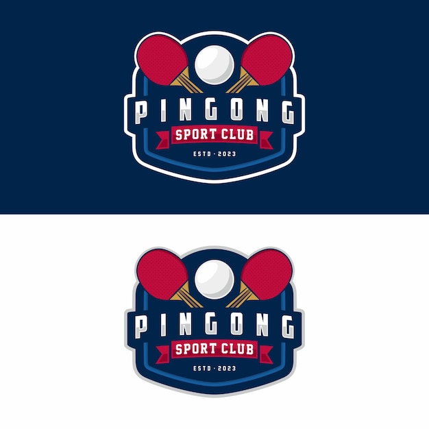 Ping Pong Sport Badge Label Logo Design vector template