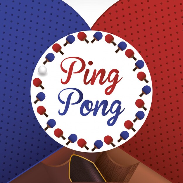 Disegno sportivo di ping pong