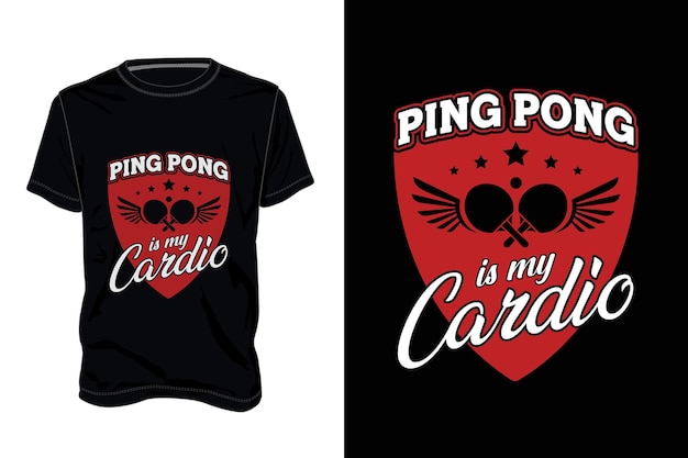 Vettore design di t-shirt da ping pong o da ping pong, frase scritta a mano e t-shirt calligrafia desig